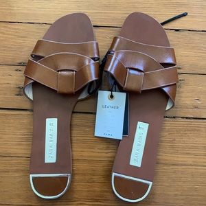 Us size 8, never worn leather sandals
